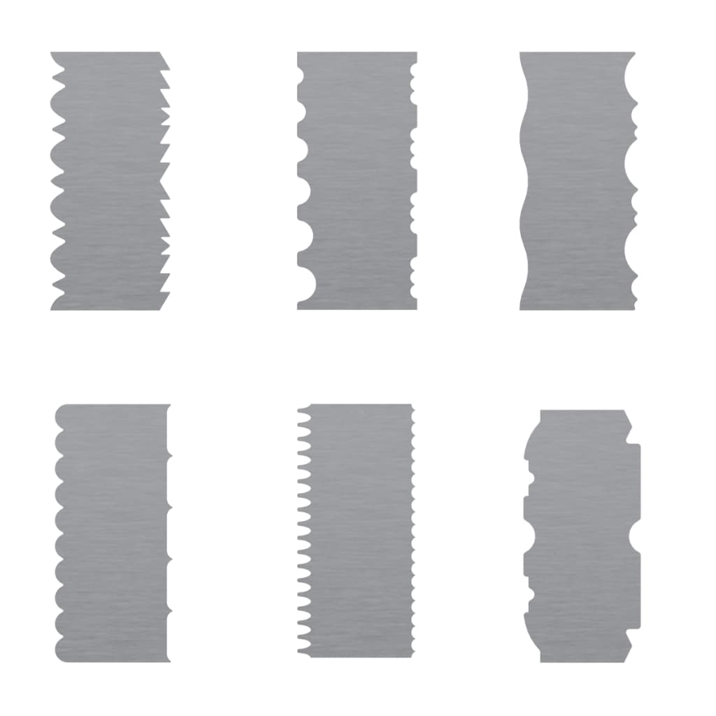 Kit Espátulas De Bolo 6 Uni 12 Modelos Diferentes Em Inox