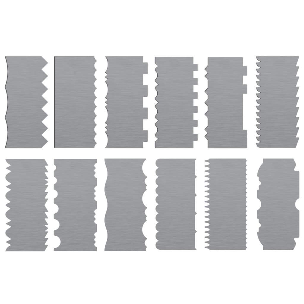 Kit Espátulas De Bolo 12 Uni 24 Modelos Diferentes Em Inox