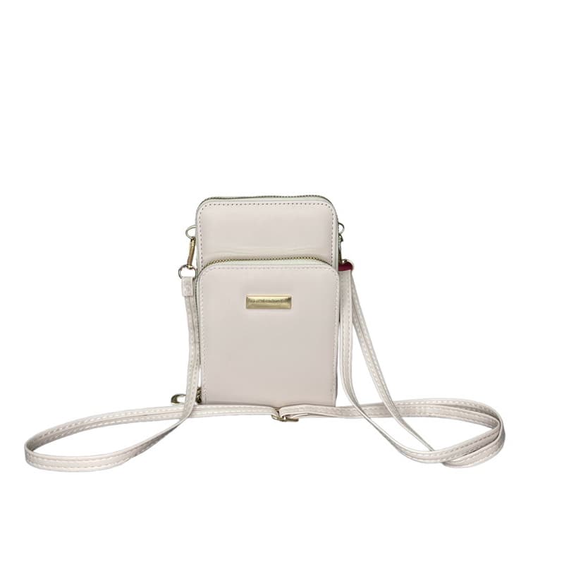 Bolsa Carteira Porta Celular de Courinho Com 2 Divisórias e Alça de Ombro