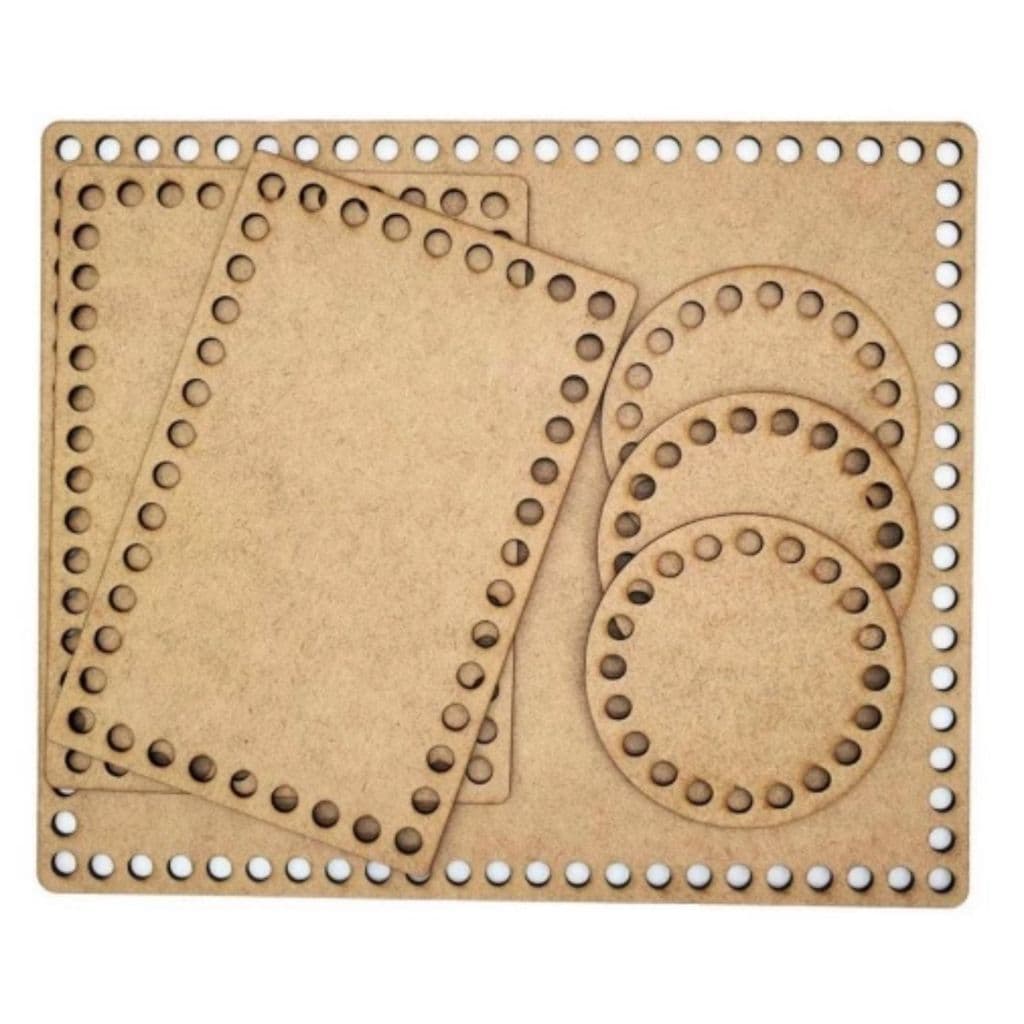 Kit Base Crochê MDF CRU Para Montar Kit Higiêne Bebê Fio de Malha Artesanato