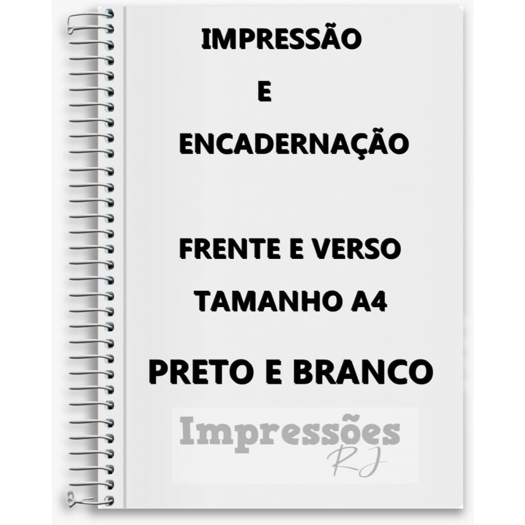 A4 impressão e encadernação de apostilas até 500 páginas preto frente e verso com 1 encadernações
