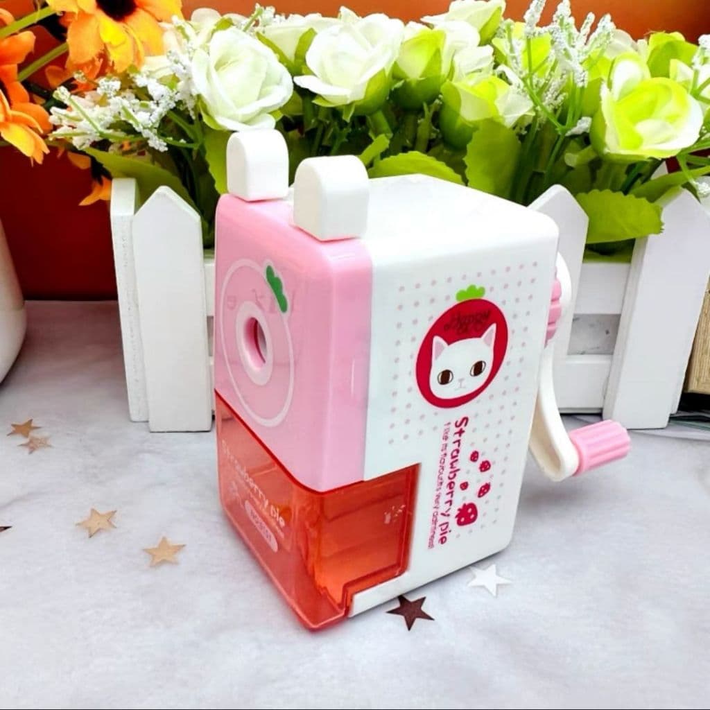 Apontador de Mesa Manual para Lapis com Manivela e Deposito Coletor