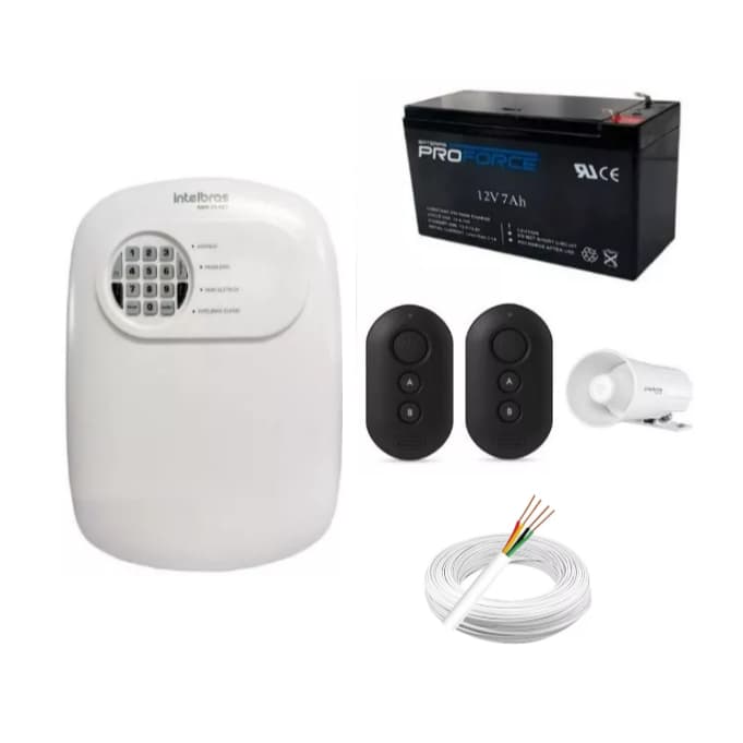 Kit Alarme Intelbras Central App 24 Net Celular Com Sensor Magnético de Porta e Janela Sem Fio