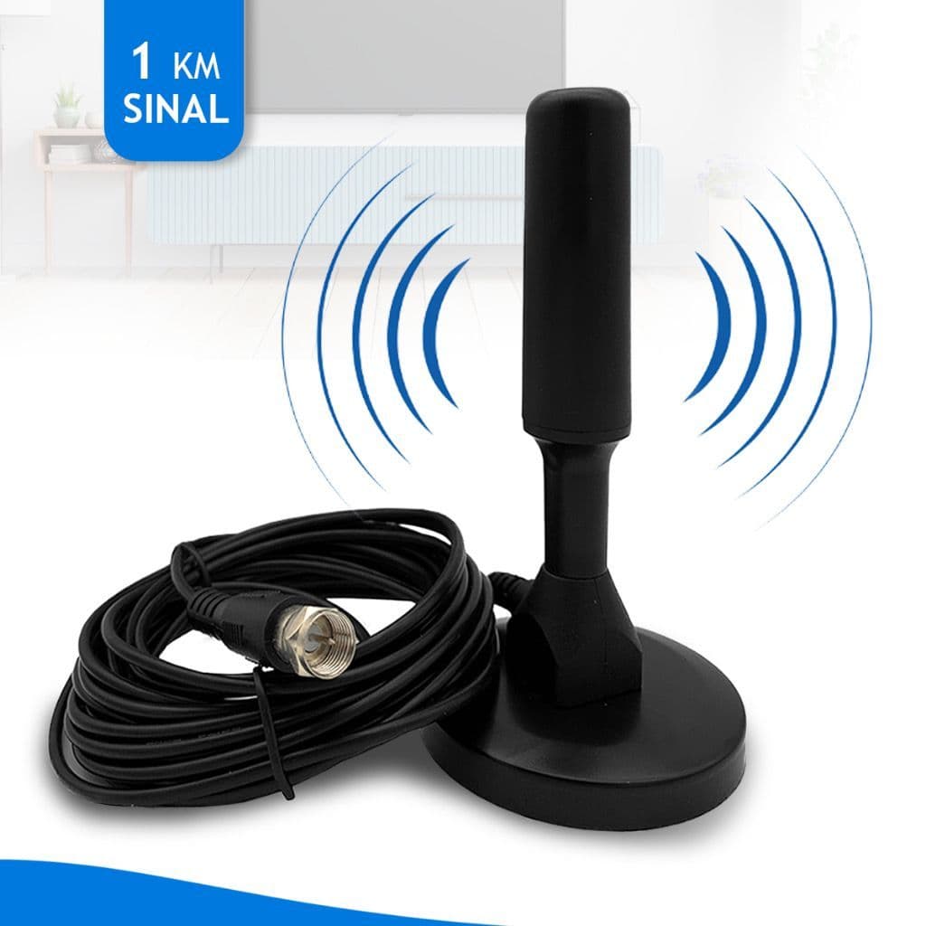Antena para conversor digital 5 metros Amplificada HDTV UHF VHF Diversos modelos