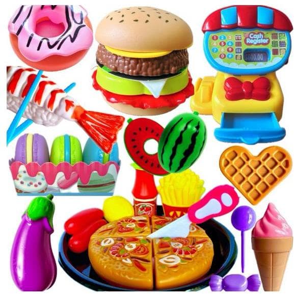Mini Chef Kit Lanchonete Hamburgueria  Kit de brinquedo comidinha infantil simulação Doces Confeitaria Padaria