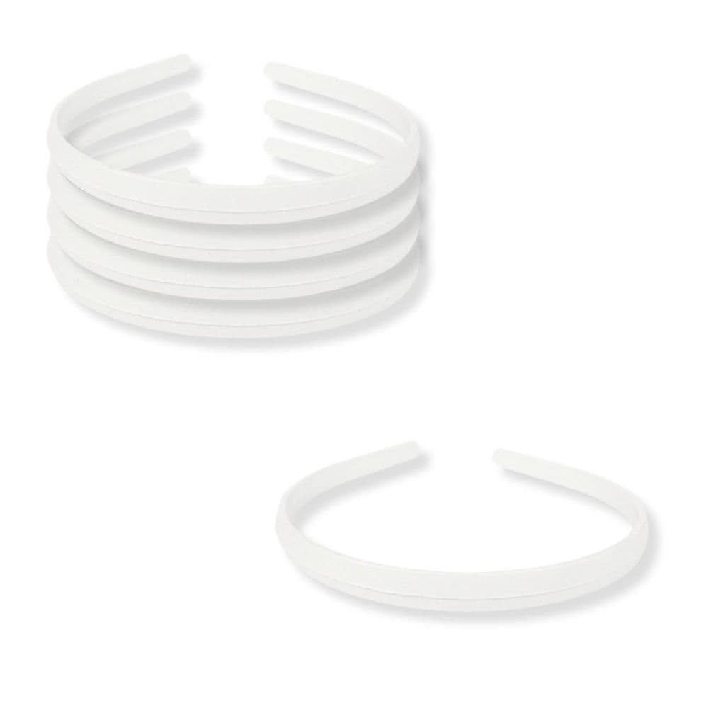 Kit 12 Tiara Arco Arquinho Plástico Forrar/Encapar/Costumizar Simples Branca Lisa - 10mm / 1cm