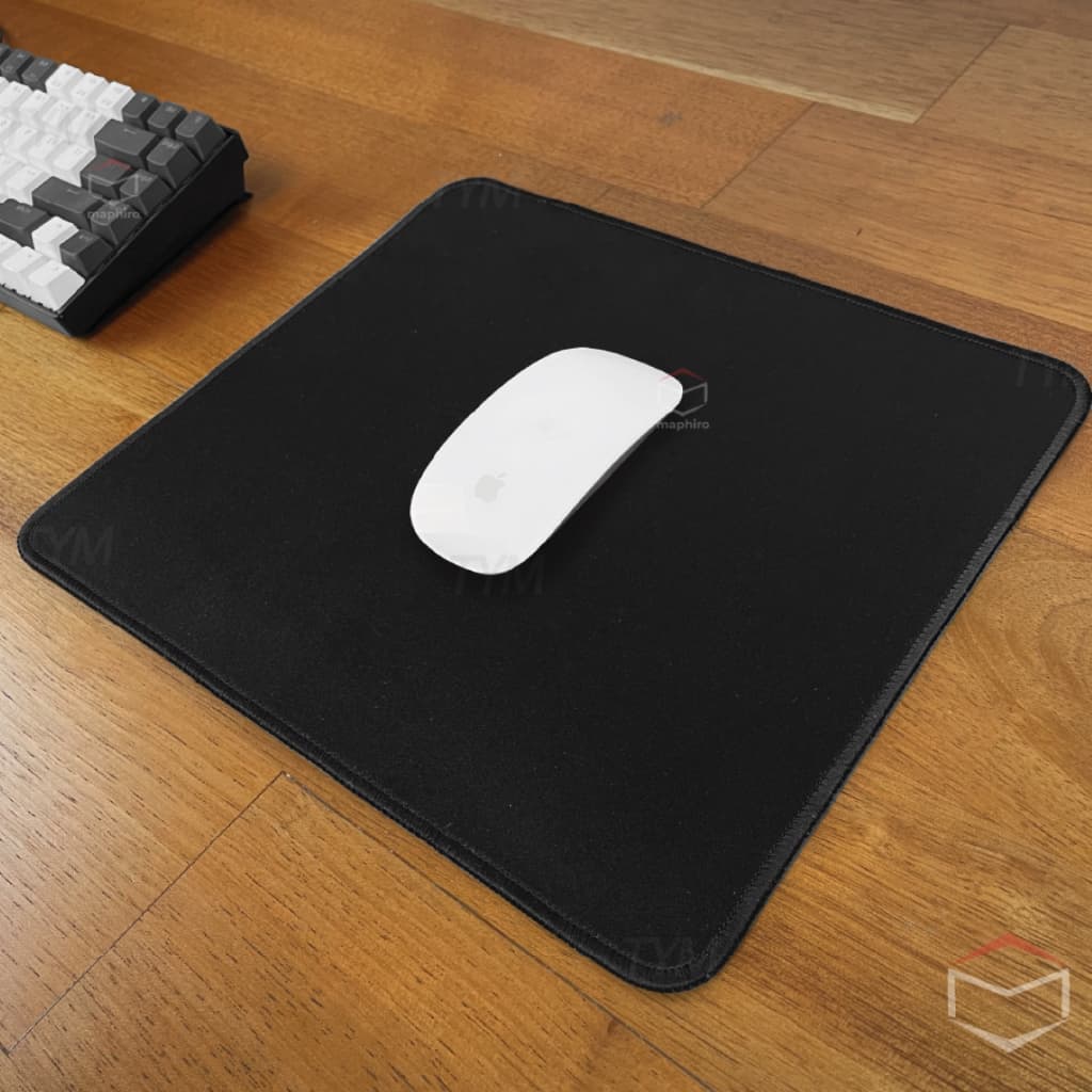 Mouspad Preto Liso Base Emborrachada 27 x 30 cm