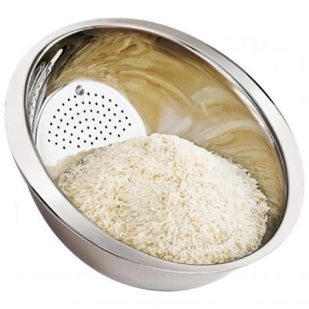 Escorredor De Arroz Legumes Redondo Aço Inox 25cm