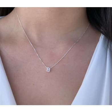 Pingente Letras Prata Cravejado 925