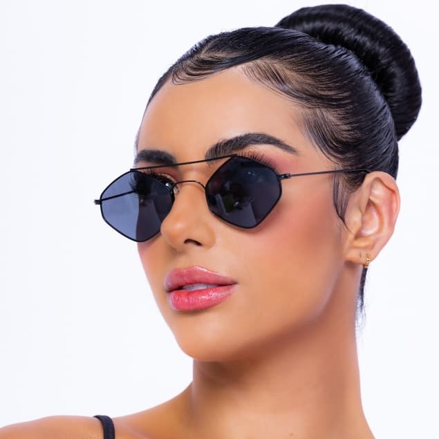 4125 Óculos de sol quadrado moda Feminino Novo