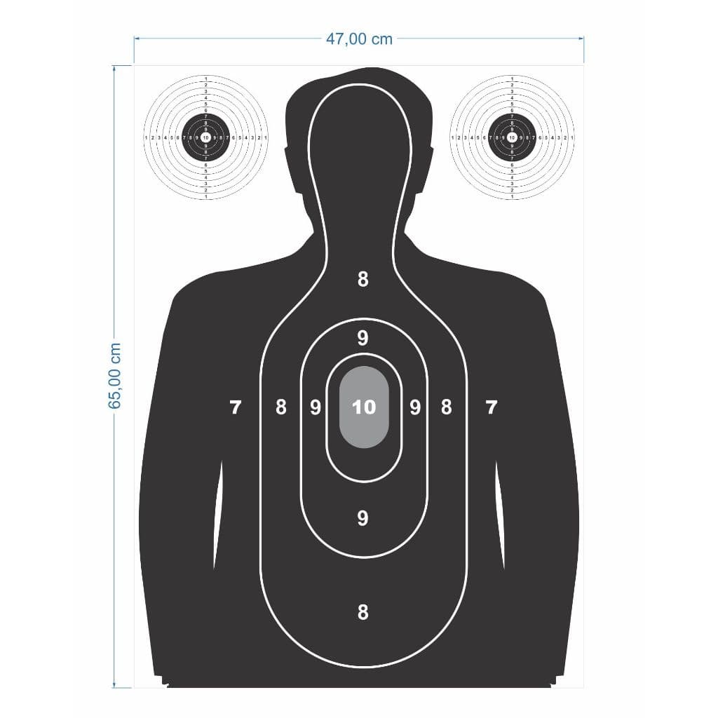 10 Alvos Silhueta Humana 48x66 Cm Papel Grosso Treino De Tiro Ao Alvo