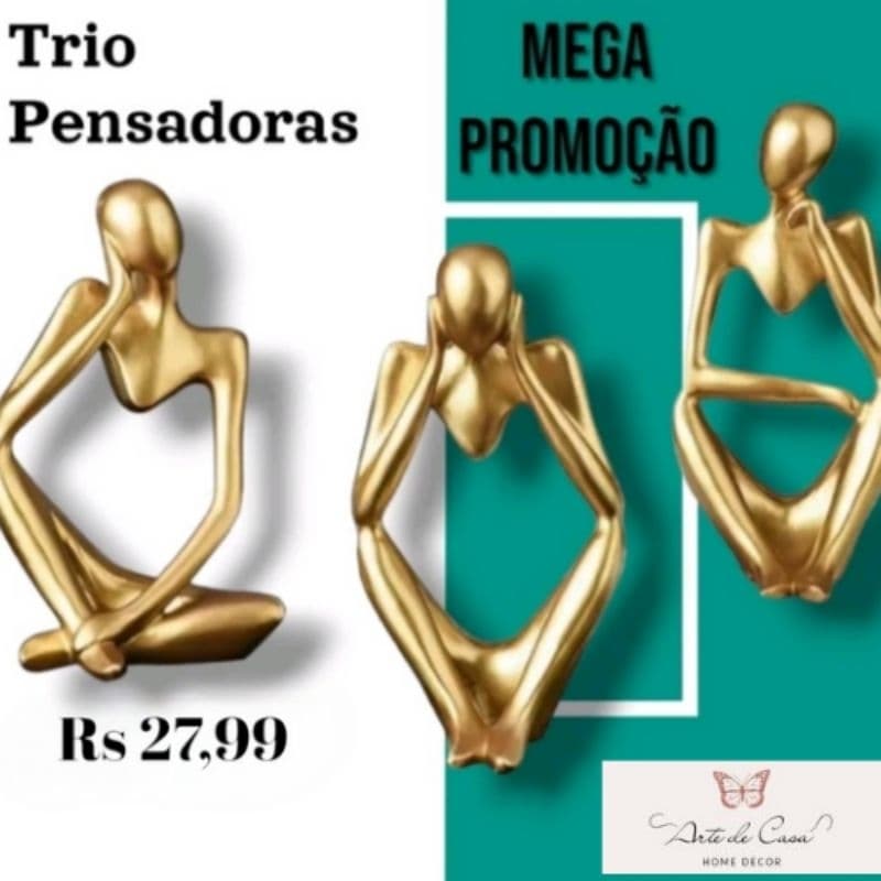 Lindas Estatuas Decorativas, Trio pensadoras ou peça unitária.