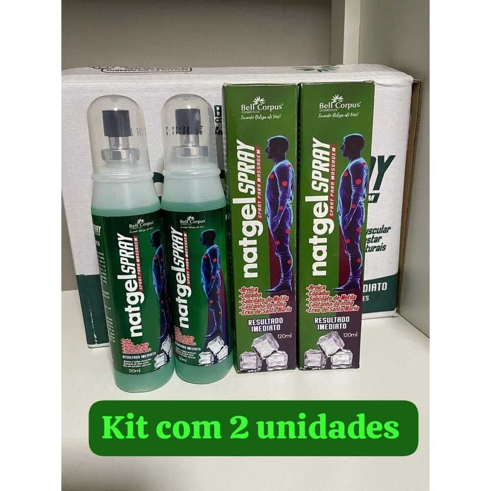 Kit 2 - Gel Massageador Natgel 120g Spray - Bell Corpus - ORIGINAL