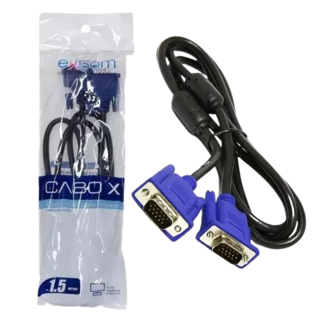 Cabo Vga Para Monitor Projetor Lcd Pc Tv 1.5 Metro
