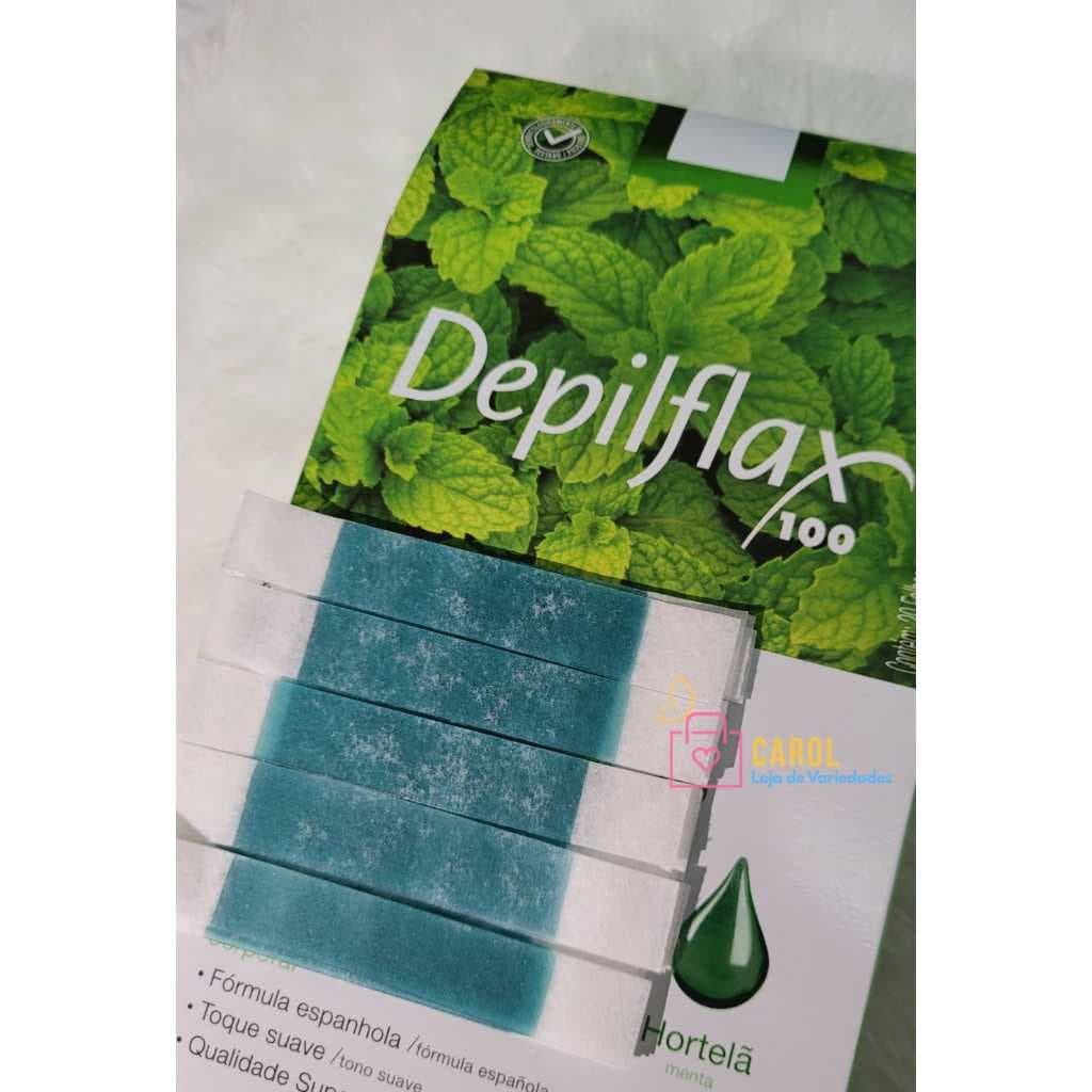 20 tiras de cera Depilflax para sobrancelhas e buço epilação tiras duplas