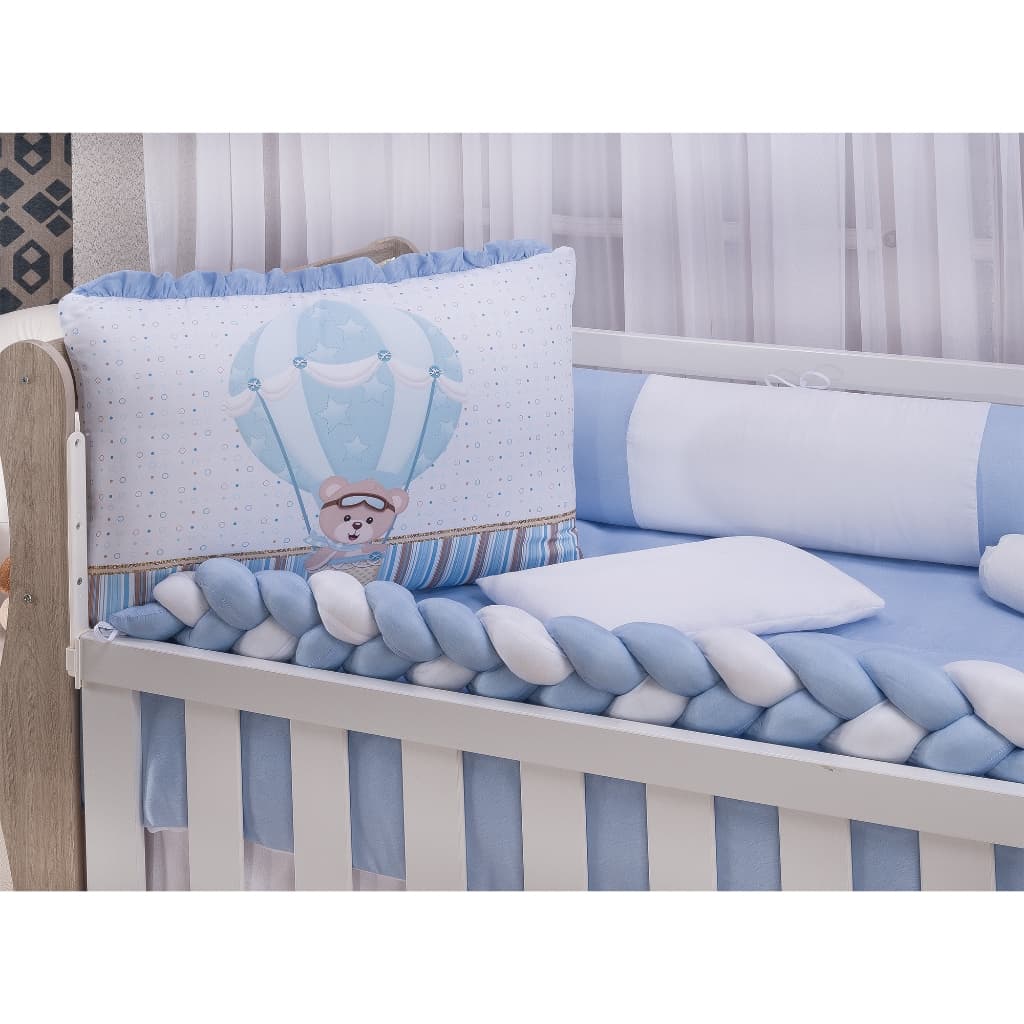 Kit Protetor De Berço Imperial 11 Peças Urso Baloeiro Envio Imediato Rápido