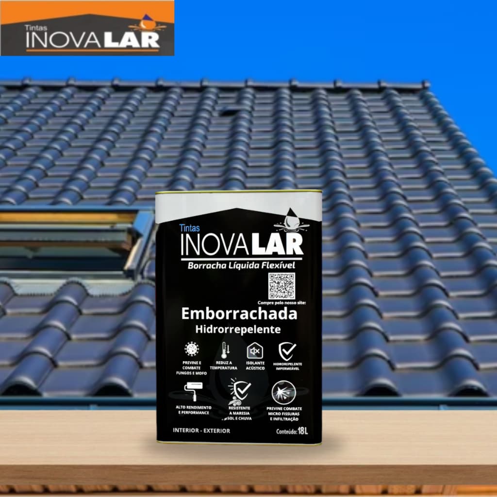 Tinta Borracha Líquida Inovalar 18L - Impermeabilizante, Flexível, Hidrorrepelente Premium