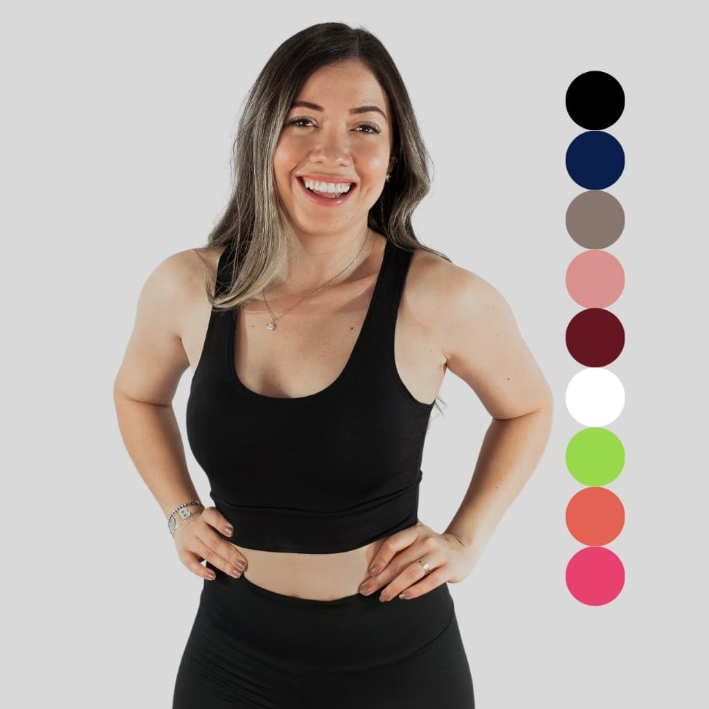 Top Fitness Feminino para Malhar Moda Academia nadador sem bojo e  Sustentável