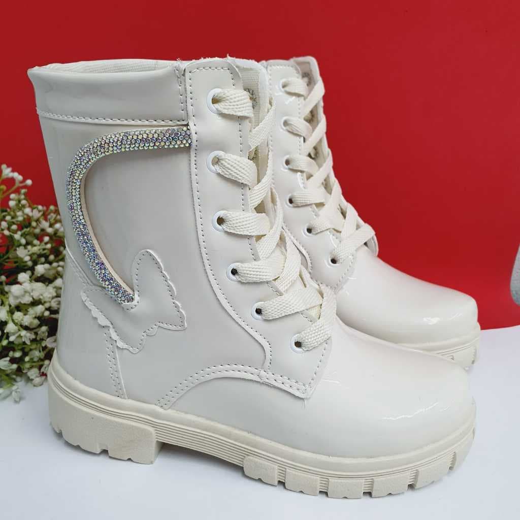 Bota Coturno Infantil Menina Strass Borboleta 28 ao 34 Feminina