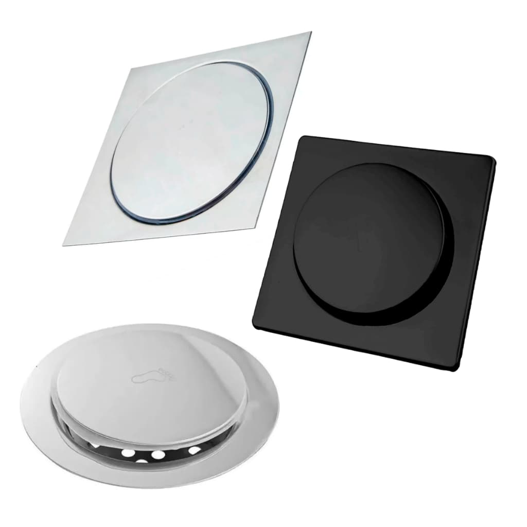 Ralo Inteligente 9.5x9.5 / 15x15 Cm Inox Banheiro Lavabo Veda Cheiro