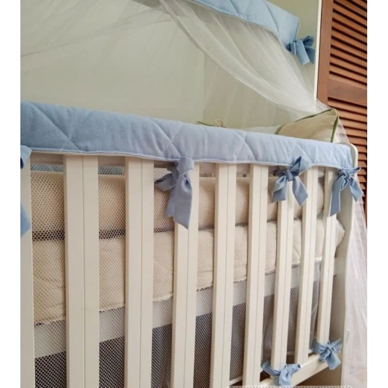 2 coberturas p/ grade + Tela respirável protetor de grade de berço kit berço coisas de maternidade