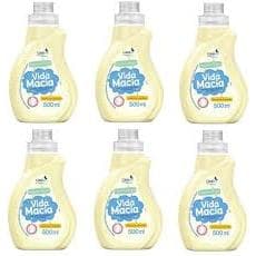 Kit 6 Amaciante de Roupa De Criança Bebe Vida Macia Camomila 500ml