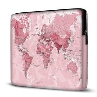 Pasta Case Capa para Notebook 15.6/17/14/12 Maleta Pasta Mapa Rosa