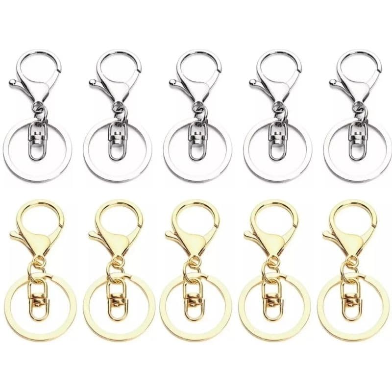Fecho Mosquetão Lagosta Giratório Chaveiro Com Argola italiana 10 uni