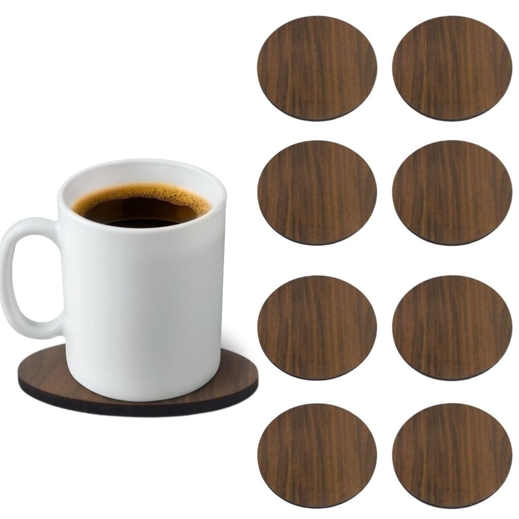 Bolacha Porta Copos Kit 8 Peças de Madeira Descanso de Copo