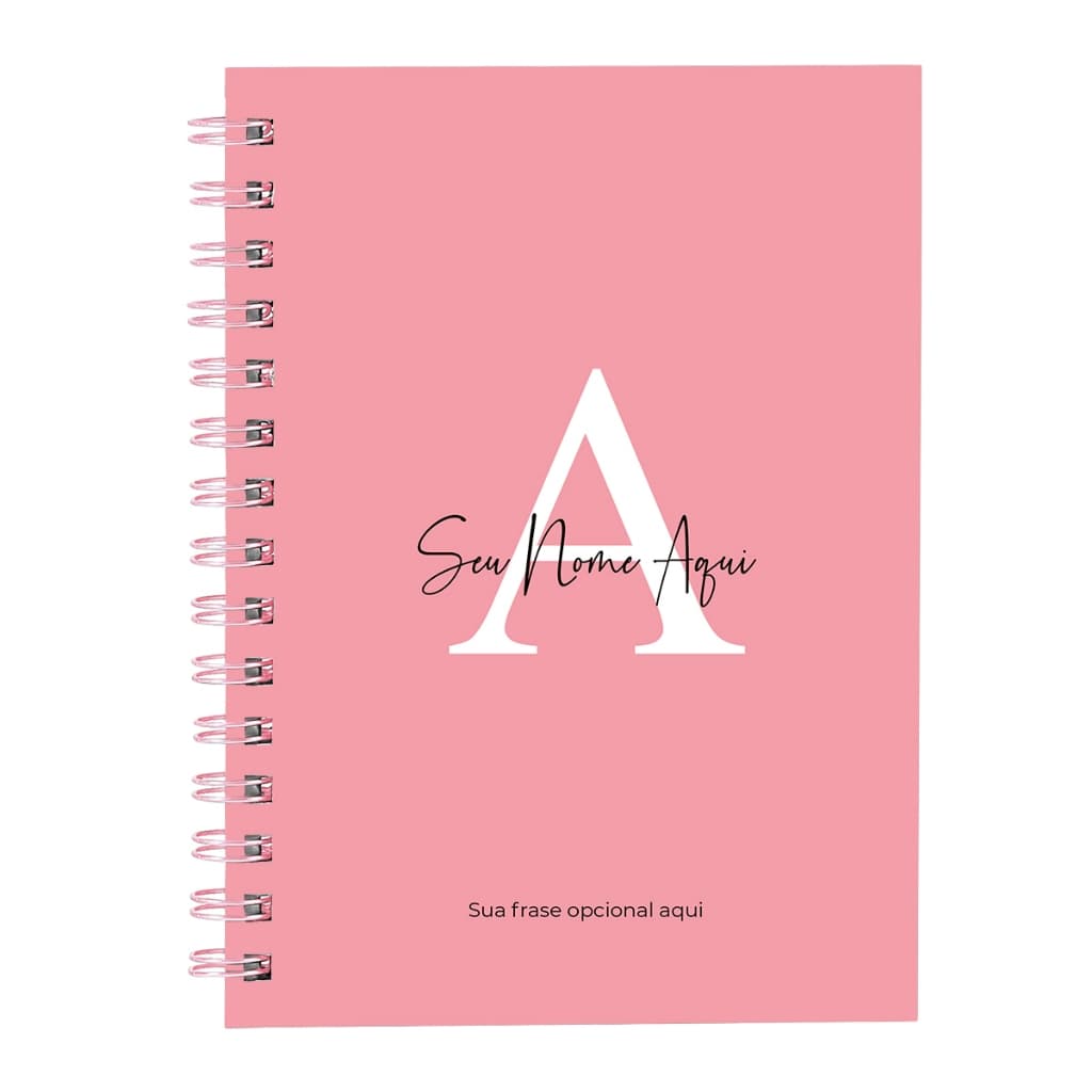 Caderno Feminino Personalizado Moderna Letra Cores  14x20