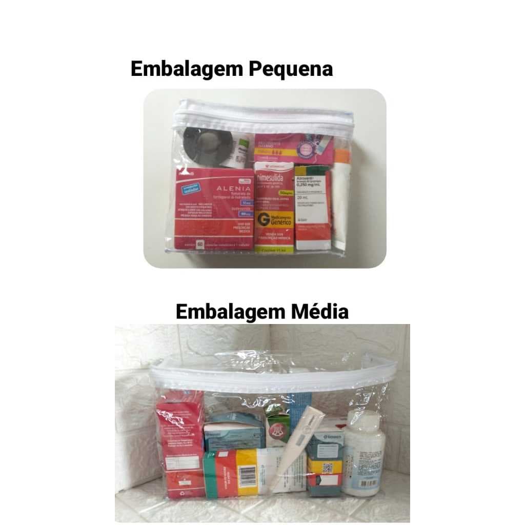 2 Saquinho Organizador Multiuso Remédios Maquiagem Com Zíper- P e M