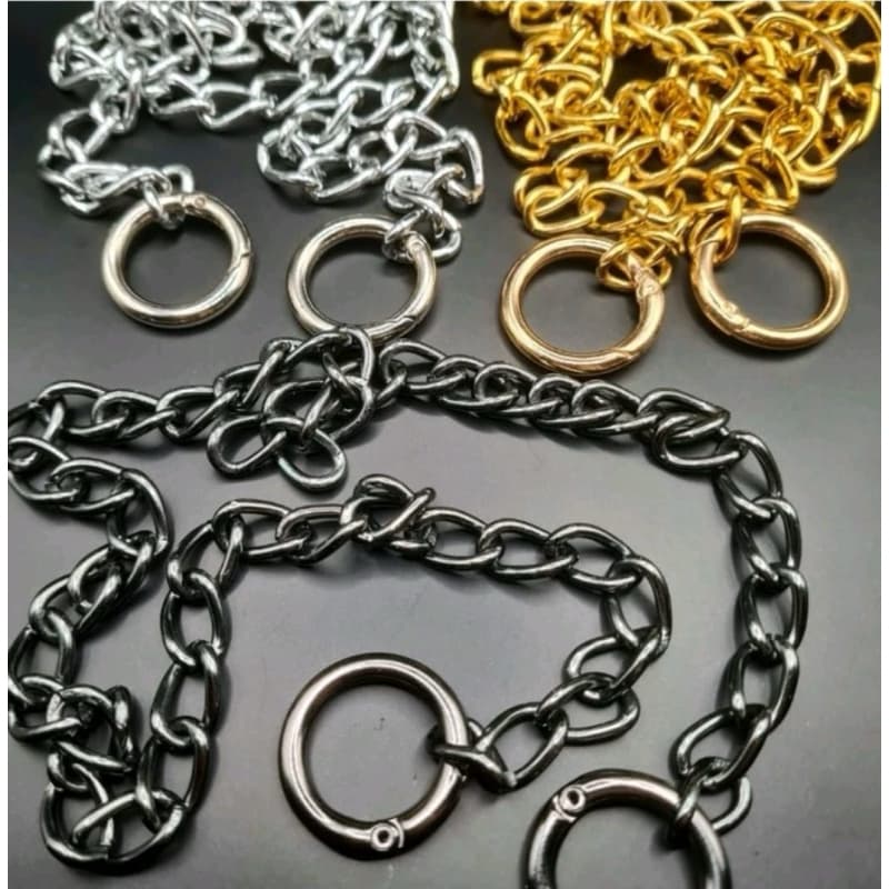 Corrente Lisa para a Alça de Bolsa de Crochê com Argola Articulada Mosquetão