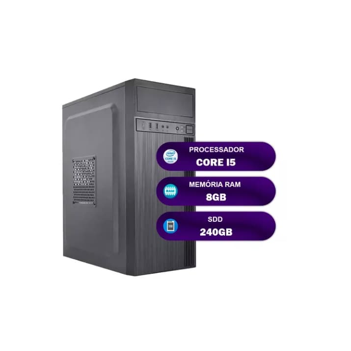 Pc Cpu Intel Core i5 2400 + Ssd 240gb, 8gb Memória Ram