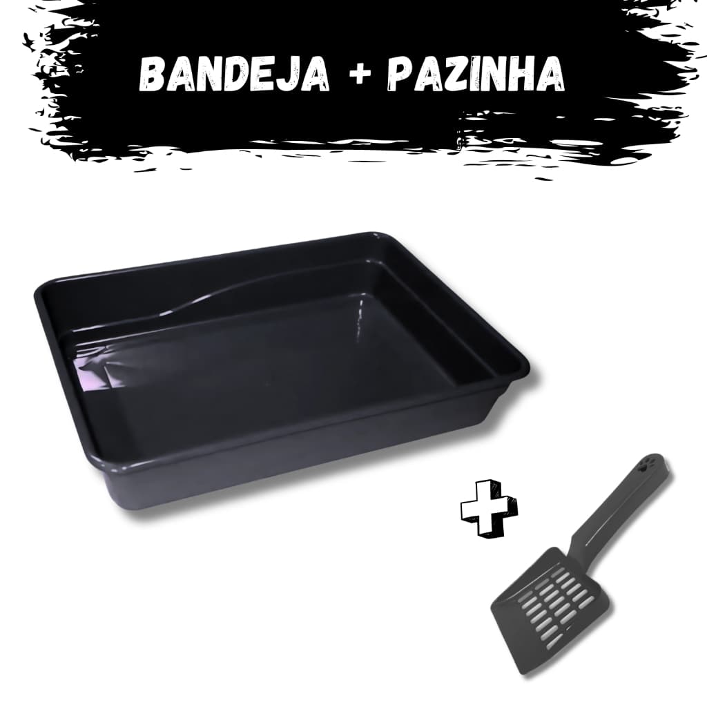 Kit Caixa de Areia + Pazinha Higiênica para Gato Bandeja Sanitária Pet Gatinho