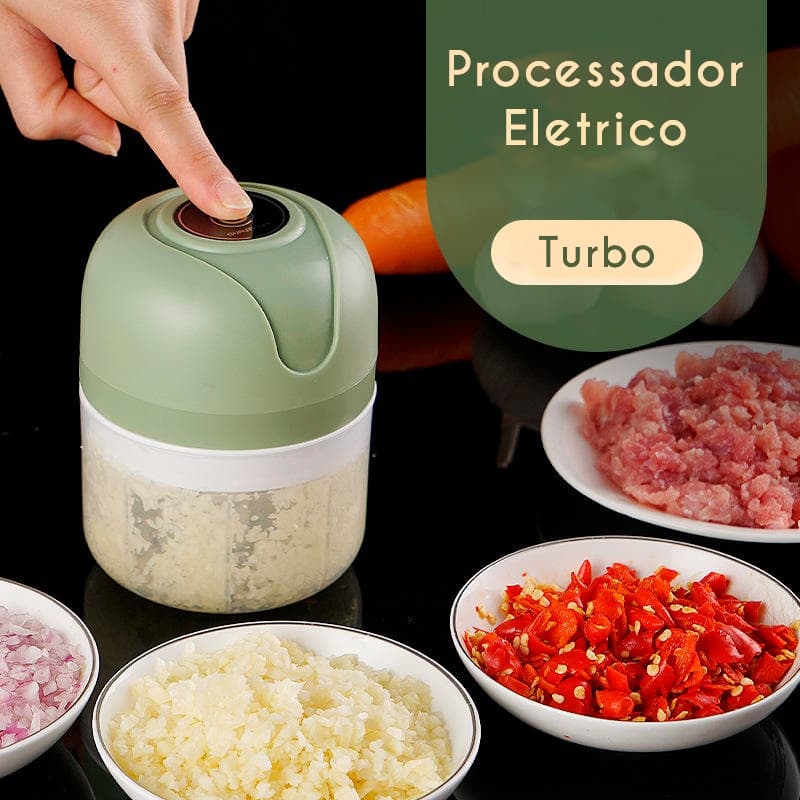 Mini Processador Elétrico 250ml Recarregável USB Multifuncional Triturador Moedor Alho Carne Legumes