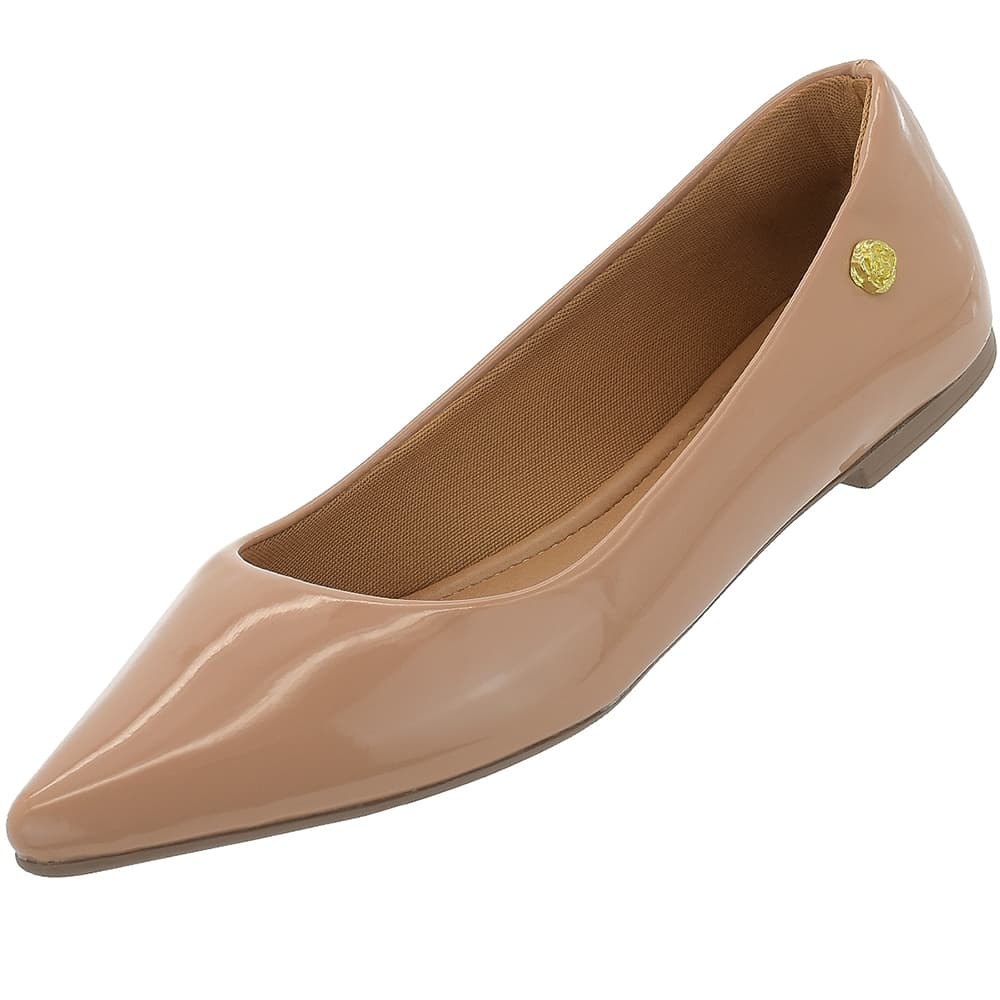 Sapatilha Mocassim Sapato  Feminina  Bico Fino Lisa Verniz Brilho Novo Mulher Promoção