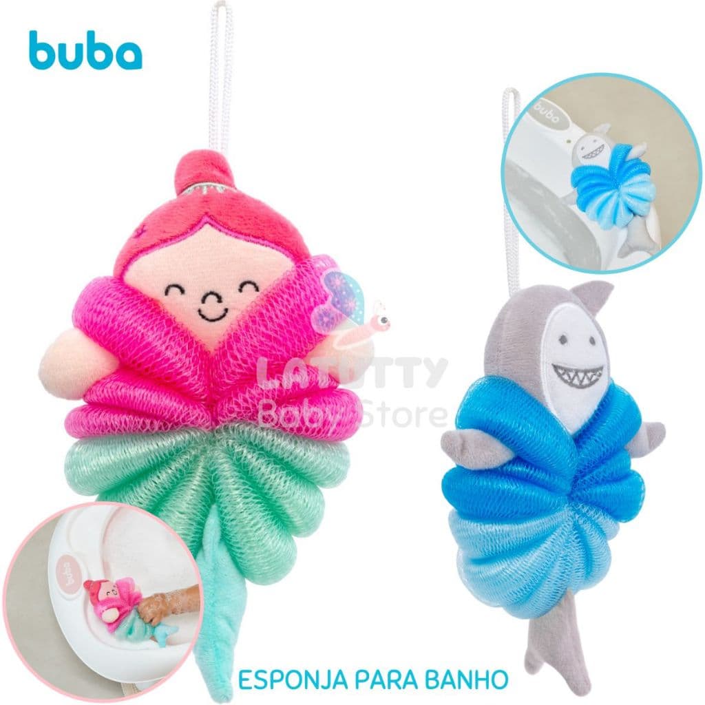 Esponja Banho Infantil Bebe Buba Brinquedo Banheira Bucha Colorida Amigos Marinhos