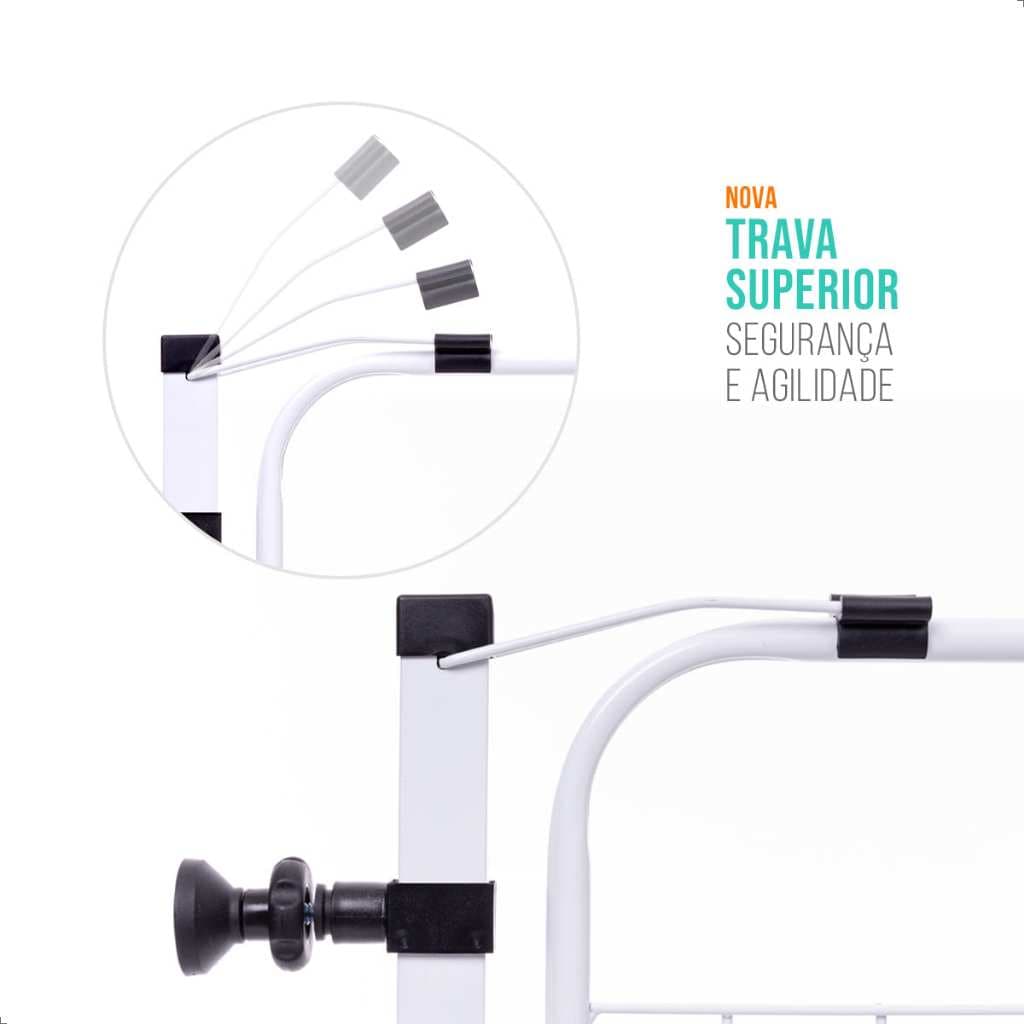 Portão Pet Grade de Segurança Kids (BRANCO) (69cm a 154cm)