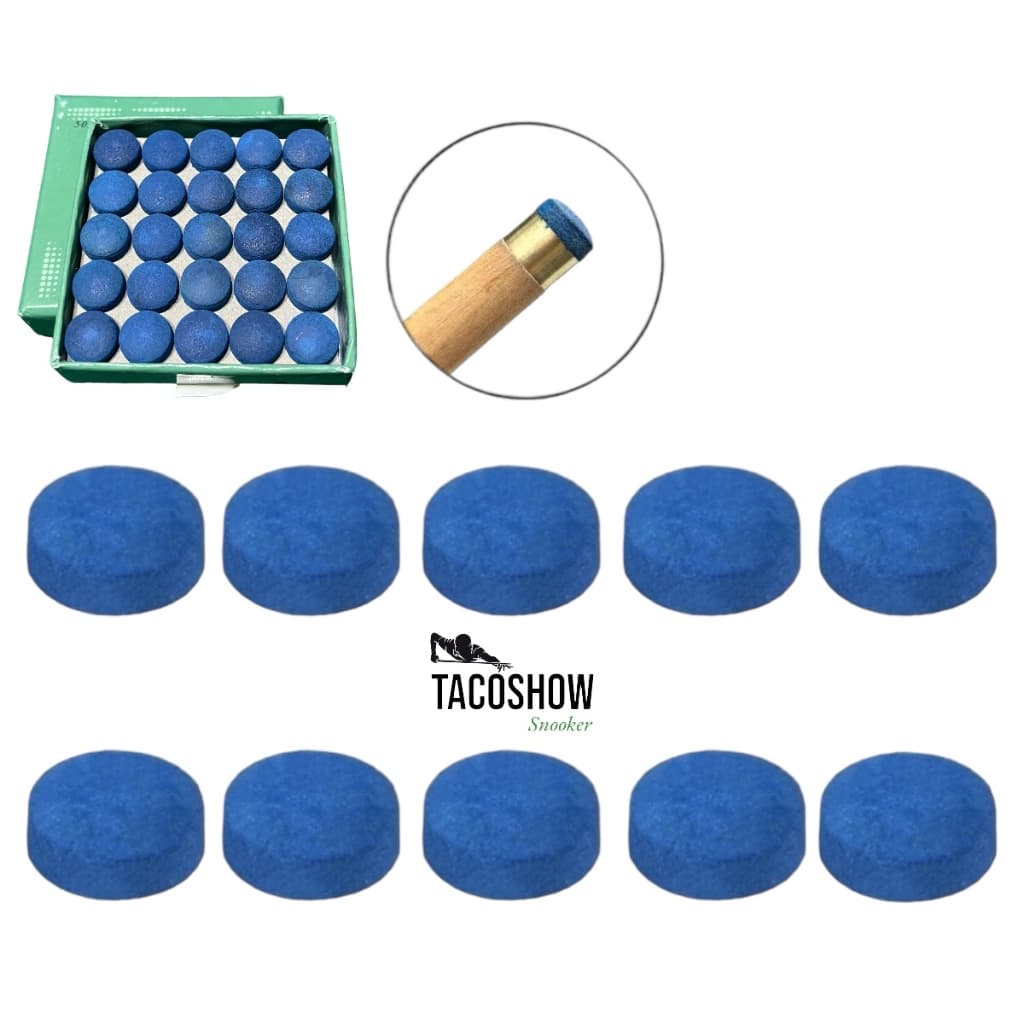 10 Solas de Couro Apex 11mm Ponta Para Taco De Sinuca Bilhar Snooker Couro Azul Profissional Kit