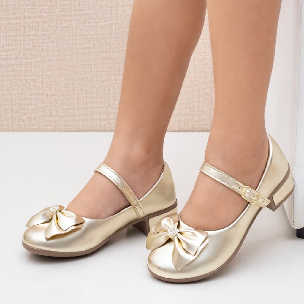 sapatilha salto grosso laço feminina  saltinho boneca menina strass juvenil  infantil la requinte