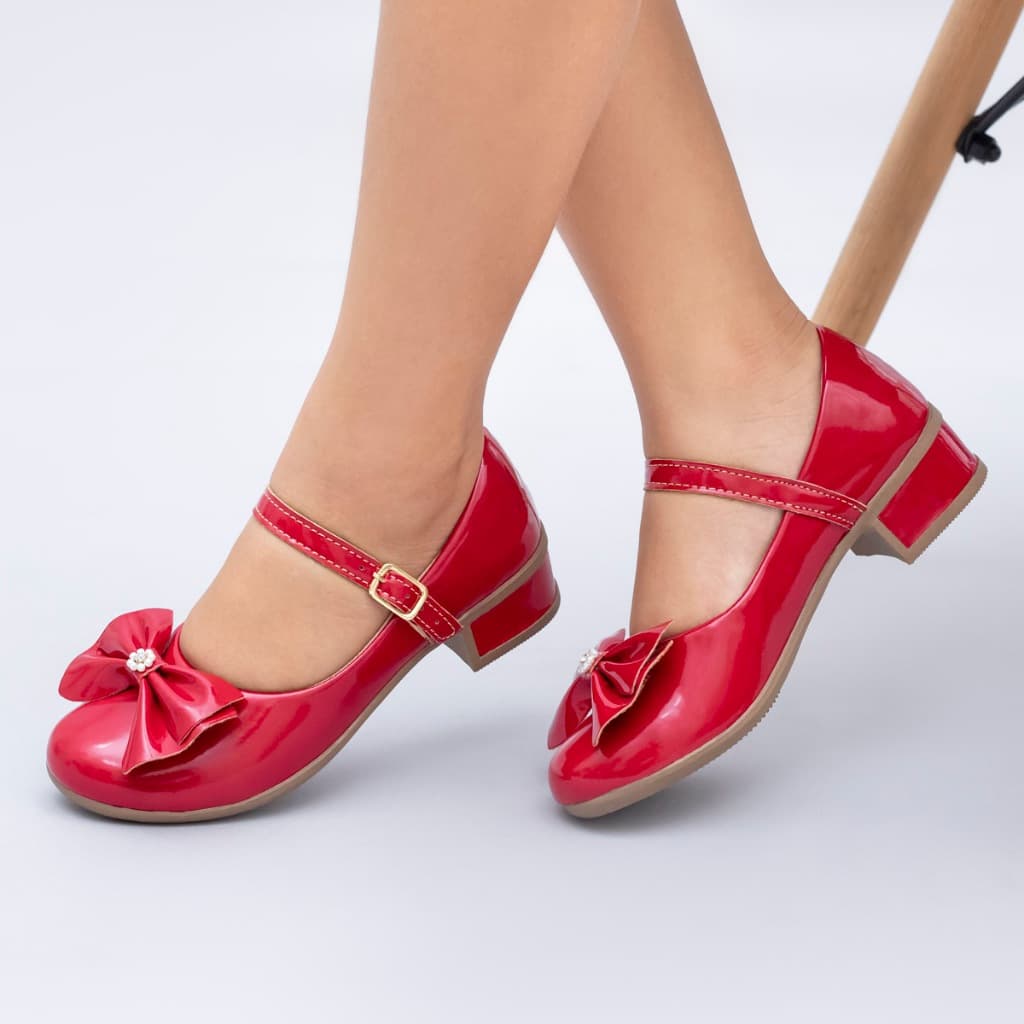 Sapatilha Feminina La Requinte Infantil Juvenil Salto Grosso Laço Menina Boneca Blogueir Confortável