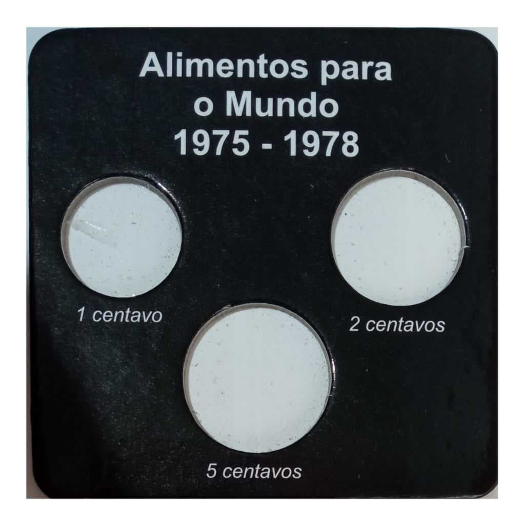 Cartela para moedas da FAO 1975 - 1978 - 1, 2 e 5 centavos – organizer