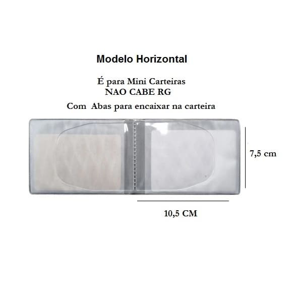 Refil Miolo Plastico Carteira Mini Pequena Masculina Porta Cartao Artlux Com Abas para Encaixar