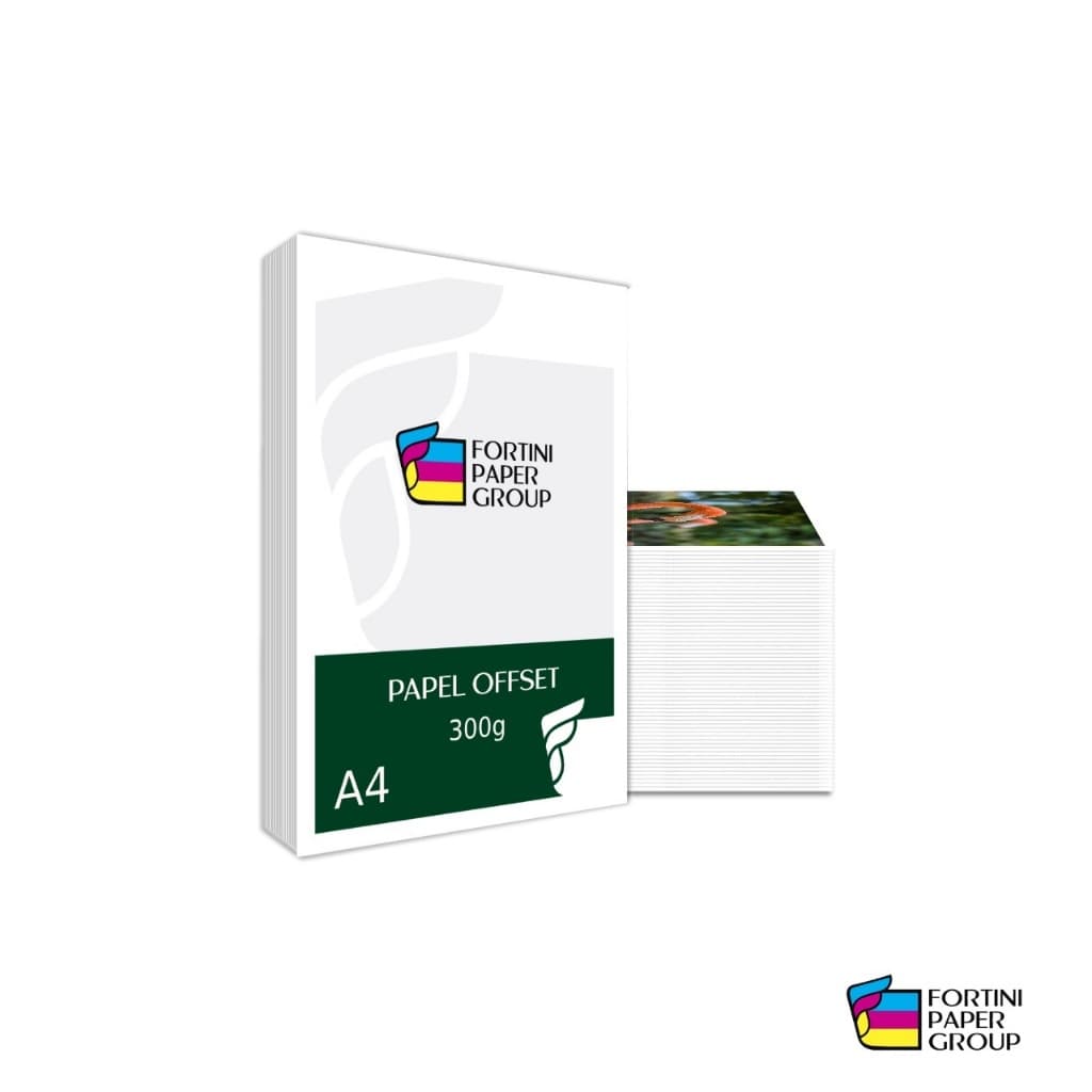 100 Folhas Papel Offset 300g A4 Branco Fortini Paper Super Firme - Cartão