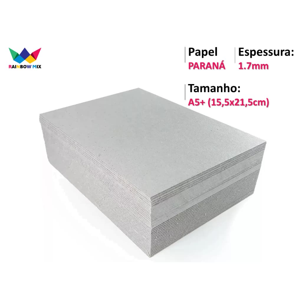 Papelão Paraná 1,7mm - 20 Placas Capa Agenda A5+ 15,5x21,5cm