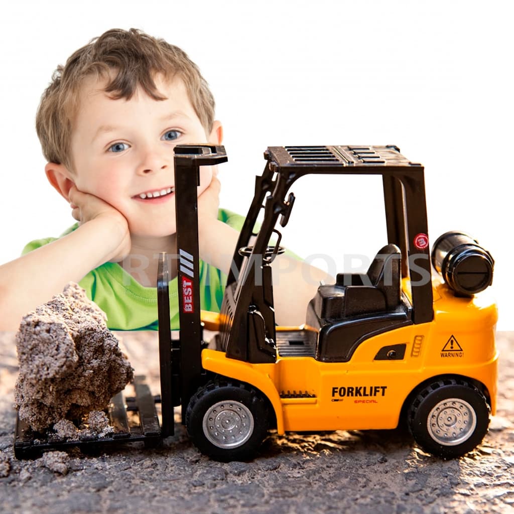 Miniatura Empilhadeira Atrito Brinquedo Carrinho Presente Criança Menino Replica Colecionador Veiculo Fricçao Construçao