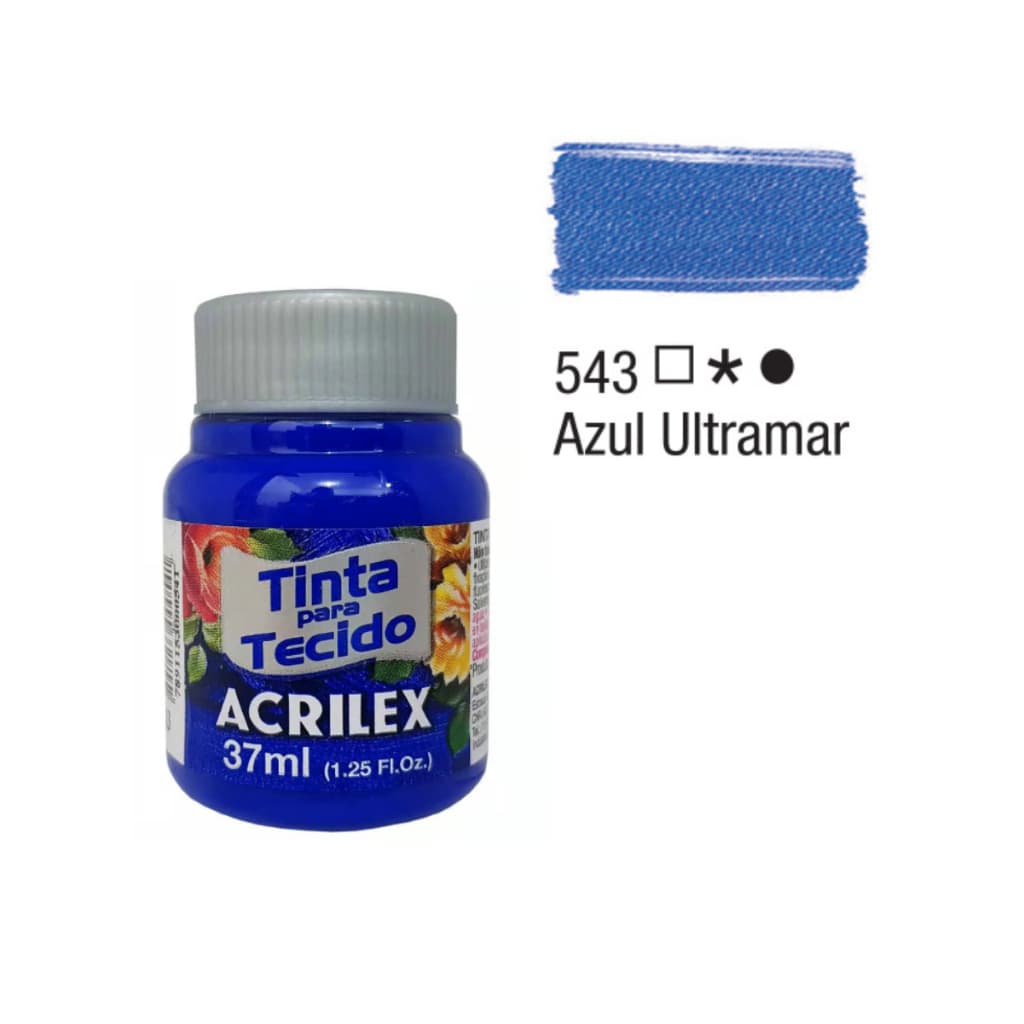 Tinta para Tecido 37ml 543 Azul Ultramar Acrilex
