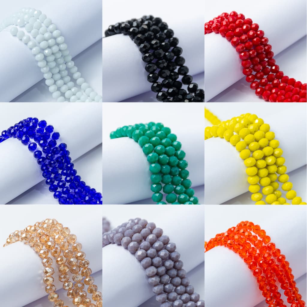 Fio Cristal De Vidro Diversas Cores 8mm Aprox 65 Contas