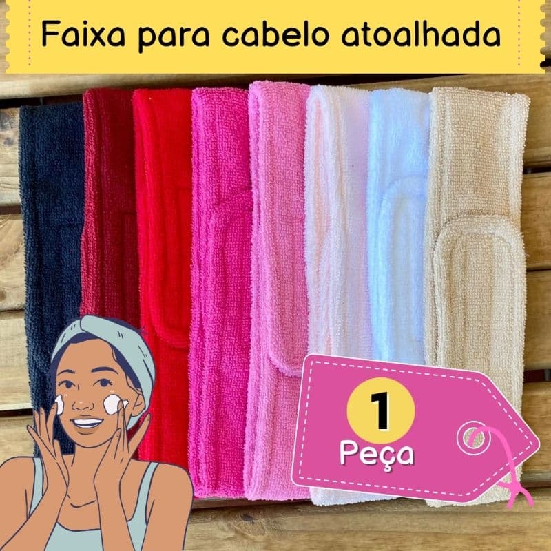 Faixa para cabelo atoalhada (estética, maquiagem, skincare)