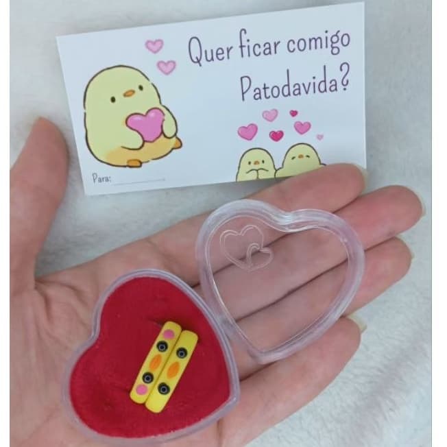 Par Anéis Patodavida com Caixinha  Pato